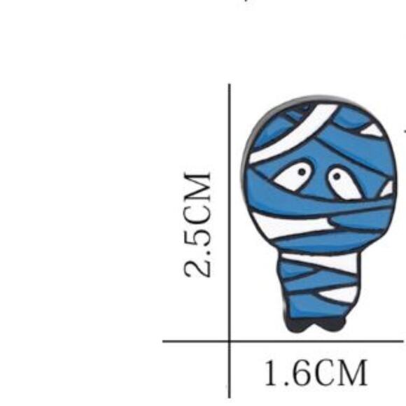 Blue Mummy Pin Brooch Halloween - Picture 1 of 4